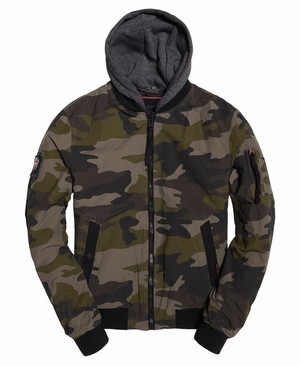 Superdry Hooded Air Corps Bomber Férfi Kabát Camo | TJLMX6293